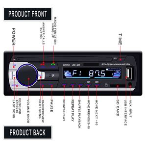Rádio do carro Bluetooth FM STERO Rádio USB SD AUX Audio Player Subwoofer Auto Electronics In-Dash 1 DIN AUTORADIO ISO RÁDIO