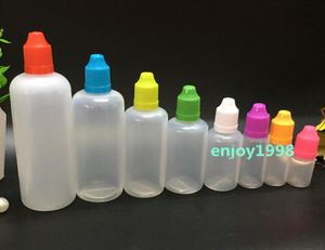 Hele plastic druppelaar fles met een kindvrije dop lege fles 3 ml 5 ml 10 ml 15 ml 20 ml 30 ml 50 ml 60 ml 100 ml 120 ml eliquid bottl7409080