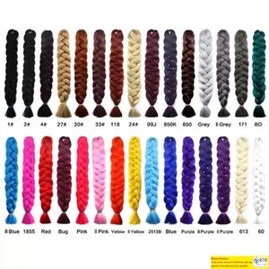 Extens￵es de rota￧￣o sint￩tica 82 polegadas desdobradas 165 GPCs Long Jumbo Braids Extens￵es de croch￪ mais cores mais cores