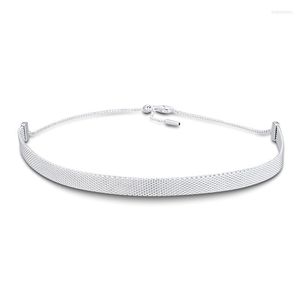 Łańcuchy Odruchowe siatki naszyjnik choker Authentic Sterling-Silver-Jewelry dla kobiet