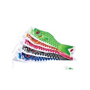 Banner Flags Koinobori Koi Nobori Carp Windsocks Streamers Colorful Fish Flag Decoration Med Fish Kite Flag Hanging Wall Decor 40cm 55cm 70cm 100cm 150cm 200cm 300CM