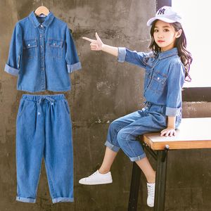 Set di abbigliamento Primavera Vestiti per ragazze Coreano Per camicie Jeans Abiti Autunno Inverno Bambini Bambini adolescenti 3 12 anni 221118