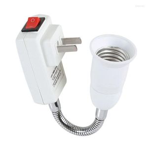 Lamphållare marknadsföring! E27 Socket -adapter med ON/OFF -omkopplare till US Plug Flexible Extension Bulb Holder Converter