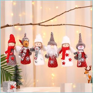 Christmas Decorations Christmas Decorations Creative Wings Angel Old Man Pendants Xmas Tree Small Pendant Childrens Gift Doll 4555 Q Dhnlv