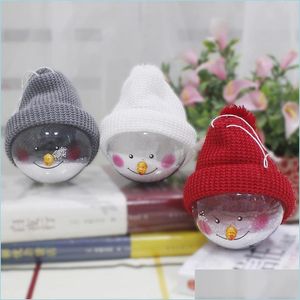 Christmas Decorations Snowman Plastic Clear Ball Hanging Party Decoration Christmas Tree Decorations Ornaments Creative Doll Home De Dhf5W