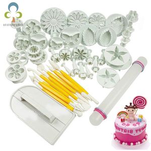 Bolo Ferramentas de Bolo Conjunto de Moldes Fondant Decoração de Flores Cozinha Kit de Moldagem de Moldagem Moldado para Cookie GYH 221118