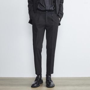 Pantaloni da uomo Moda Abito da uomo Alla caviglia Pantaloni a pieghe su misura Bussines Abito casual Pantalone Primavera Autunno Coreano Elastico