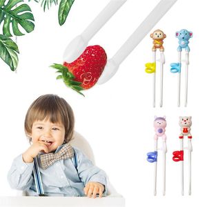 1 par Baby Learning Training Chopsticks Cartoon Animal Nybörjare Chopstick Kids Eating Training Helper Child Tabeller Tools Tools