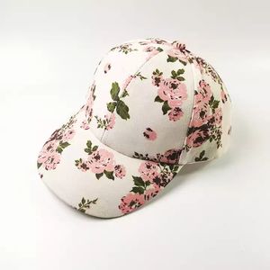 Moda Algod￣o Floral Baseball Cap ajust￡vel Sun Sun Cap para mulheres