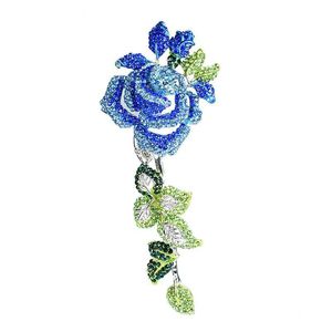 Pins Broschen Pins Broschen Feine Rose Kristall Brosche Damenmode Blumen Brokkoli Außenhandel Accessoires Kleidung Drop Delive Dh0Un