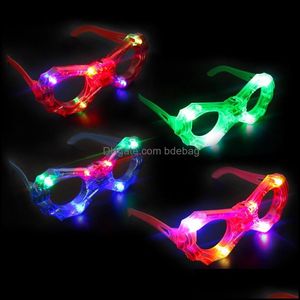 M￡scaras de festa m￡scaras de vidro LED M￡scaras de pl￡stico Eea499 Decor Glasses Glow Toy Kids for Show Celebration Neon Party Christmas UP 496 V2 DRO DHUNK