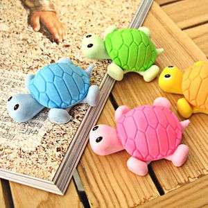 Erasers 24 pcs Creative stationery small turtle simulation eraser animal cartoon rubber student for school 221118