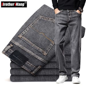 Herren Jeans 6 Farben Herbst Männer Grau Straightleg Business Casual Baumwolle Stretch Denim Hosen Männliche Marke Kleidung Plus Größe 40 42 44 221118