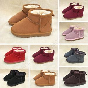 2023 Designer shoes Boys and Girls Style Kids Baby Snow Boots Waterproof Slip-on Children Winter Cow Leather Boots Brand 22-35