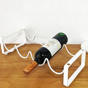 Tisch-Weinregale, modern, montierbar, DIY-Flaschenhalter aus Metall und Eisen, für Zuhause, Wohnzimmer, Dekoration, Display, Aufbewahrung, Barregal, Schwarz und Weiß, 221118