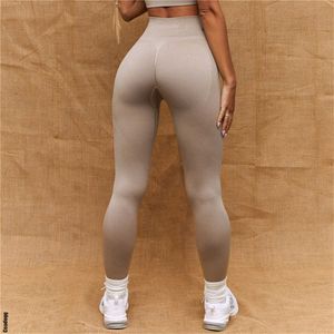 Yoga Roupfits de cintura nervosa Push up Leggings Leggings Mulheres Perneiras de cintura alta para ginástica esportiva de fitness Gym executando calças-calças de ioga T220930