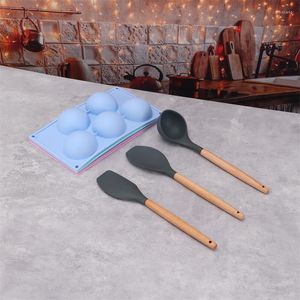 Bakeware Aletleri Silikon Kalıp 5 Delik Pasta Pasta Tavası Küre Ball Kek Diy mutfak eşyaları Set Kurabiye