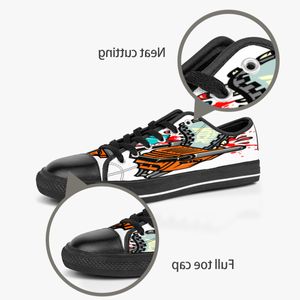 m￤n kvinnor diy anpassade skor l￥g topp canvas skateboard sneakers trippel svart anpassning uv tryck sport sneakers kaola 160-33