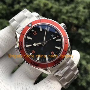 7 Style Sapphire Glass Watch Men's 45.5mm Black Dial Orange Bezel 600m rostfritt st￥l armband gummiband Sport Mens om Factory Cal.8500 Automatisk r￶relse Klockor