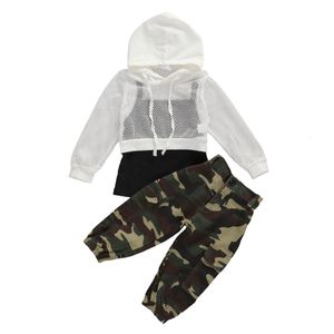 Giyim Setleri 3pcs Toddler Çocuk Bebek Bebek Yelek Tank Top Mesh Uzun Pantolon Camo Kıyafetler Set 1 6T 221118