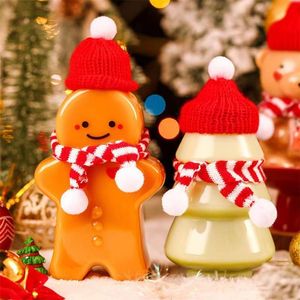 Butelki z wodą 10pcs 500 ml choinki Snowman Gingerbread Man Picie Picie Pusty sok do mleka Prezenty 221117