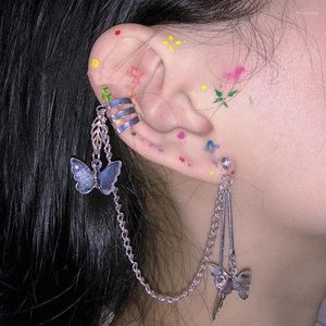 Sırtlar Küpe xxixx moda kelebek kulak kancası paslanmaz çelik klipler çift delinmiş küpe kadın kız mücevher x-21
