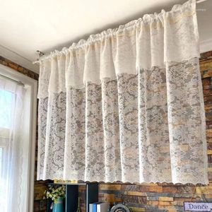 Curtain Floral White Lace For Window And Door Short Kitchen Finished Half