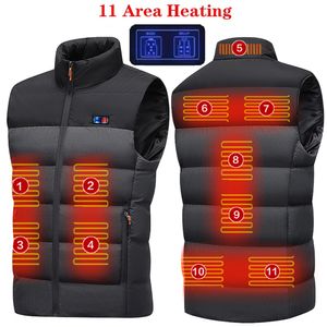 Kamizelki męskie 3-13 obszary podgrzewane męskie kurtka zima damska elektryczna grzejnik USB taktyczny człowiek termiczny cieplejszy płaszcz 221117