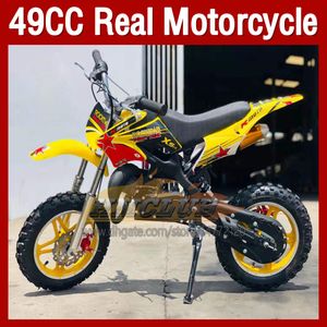 49/50CC 2 Stroke MINI Motorcycle Gasoline Scooter ATV off-road Mountain Superbike Moto Bikes Child Racing Moto Adult Children 2wheel Dirt Bike Boy Girl Birthday Gifts