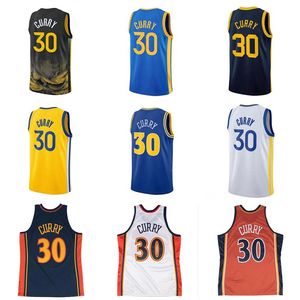 Basketbol Formaları Stephen Curry Jersey 2022-23 Siyah Sarı Beyaz Blue City Jersey Erkekler Gençlik S-XXL