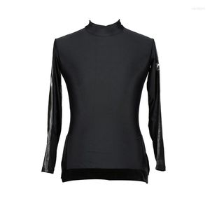 Stage Wear Selling Black Latin Dance Practice Shirt Men Cha Rumba Latino Dancewear Long Sleeve Dancing Tops Not Including Pants