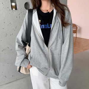 Women's Jackets Harajuku Hoodies Korean Fashion Hooded Sweatshirts Autumn Winter Female Coat Zip-Up Hoodie Pockets Vintage Clothes Sweetshirts T221105