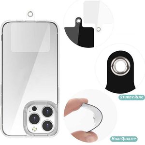 1pc alças de telefone celular encantos 10 pçs escudo móvel cordão gaxeta pendurado peça transparente remendo cinta pvc universal cruz-corpo corda corda guia