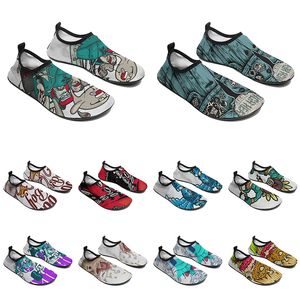 men women custom water shoes cartoon animal design diy word black white blue red color mens trainer 024