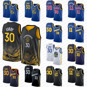 Stephen Curry Klay Thompson Basketball Jersey Draymond Green Andrew Wiggins Poole Warriores City Black Edition Jersey Blue Retro Shirt