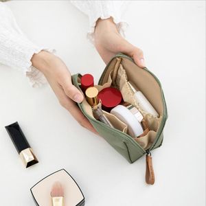 Cosmetic Bags Simple Solid Color Bag For Women 2022 Makeup Pouch Toiletry Small Nylon Portable Make Up Purses Case