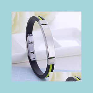 Polsino Spiricle Sile Bracciale rigido Bracciale in acciaio inossidabile Tag Bracciali Polsino per donna Gioielli moda uomo Regalo Consegna di goccia Dhtsv