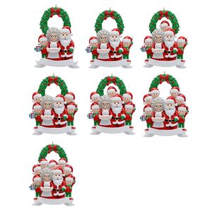 Keepsakes Festive Christmas Toy Ornaments Decorations Quarantine Survivor Resin Ornament Creative Toys Gift Tree Decor Mask Snowman Sanitized Family 2630 E3