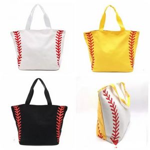 حقائب اليد البيسبول اليورو السعة كبيرة السعة الرياضية كيس الفتيات يحمل الحقائب الصفراء الأبيض حقائب يدوية اللاعبين الملحقات P1118