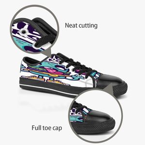 Homens Mulheres Sapatos Diy Custom Shoes Low Top Canvas Skateboard Tênis Triple Black Customization UV Sports Sports Sneakers Kele288