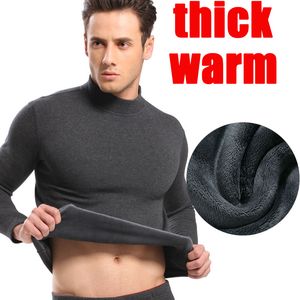 Men's Thermal Underwear Wear For Men Long johns Mens Cotton SUITS Turtleneck Winter TopsPants 2 PIECES SET Warm Thick Velvet 221117