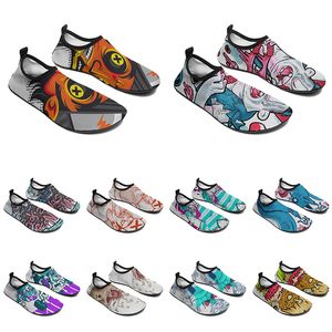 Sapatos de água personalizados para homens e mulheres, design de animal de desenho animado, palavra diy, preto, branco, azul, vermelho, treinador masculino 078