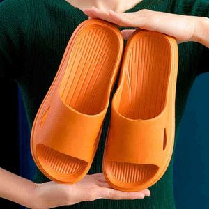 Summer Brief Home Supermarket Hotel Men Men Men Color Solid Shoes Lazy Slippers Super Soft confortável Casal Lovers Sandals J220716