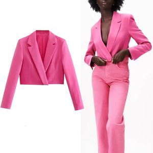 Ternos femininos Blazers Traf Mulheres Cropadas Moda Moda de Manga Longa Jaquetas de Terrões de Cara Feminina de Streetwear 221119