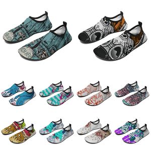 custom men women water shoes cartoon animal design diy word black white blue red color mens trainer 265