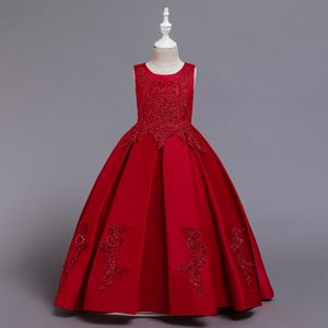Платья для девочек высококачественные дети для девочек Элегантная свадьба принцесса платье по случаю дня рождения детская одежда 7t 221118
