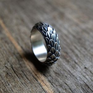 Dragon Scale Punk Ring Men and Women Fashion Hip Hop Metal Viking Men 'Motorcykelparty Ring Smycken