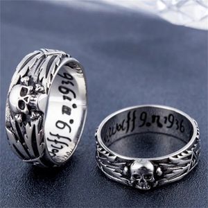 Silver Skull Men's Ring Gothic Demon Head Fashion Acessórios