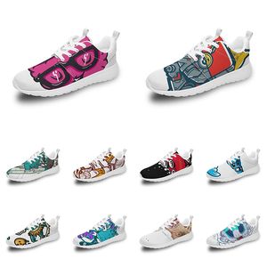 men women custom sports shoes anime cartoon animal design diy word black white blue red colorful outdoor mens trainer 031