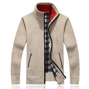 wool sweater with zipper Cardigan Sweater with Zipper - Warm Autumn/Winter Knitwear for Casual Male Clothes